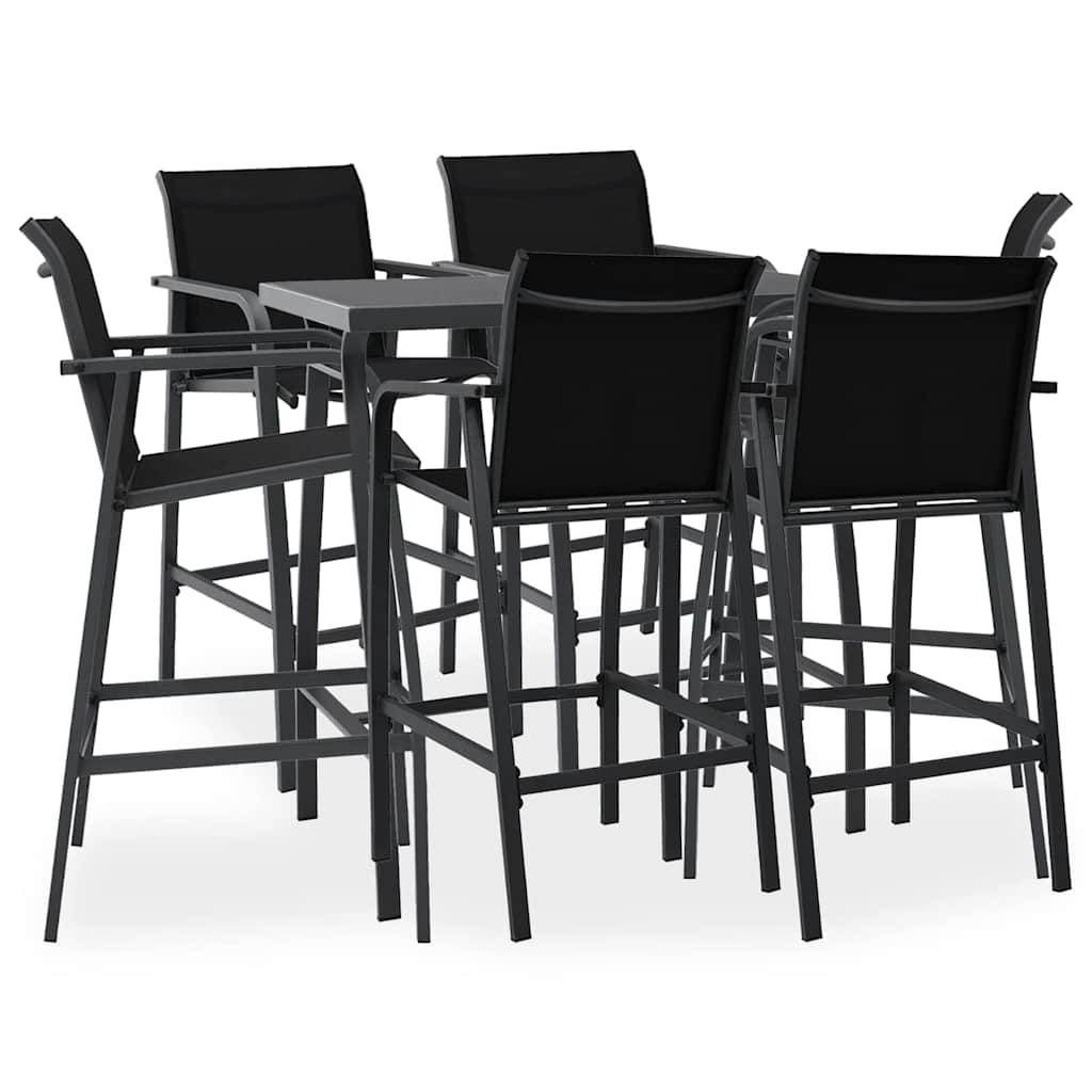 vidaXL 5-piece Garden Bar Set black