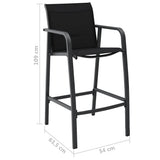 vidaXL 5-piece Garden Bar Set black