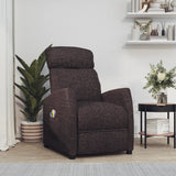 vidaXL Massage Recliner Electric Adjustable Fabric Dark Brown
