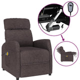 vidaXL Massage Recliner Electric Adjustable Fabric Dark Brown