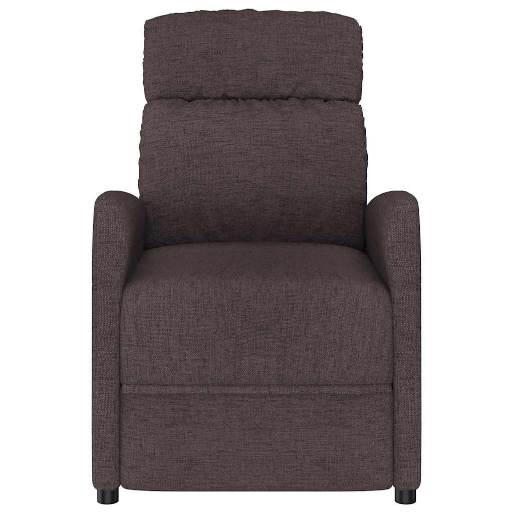 vidaXL Massage Recliner Electric Adjustable Fabric Dark Brown