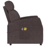 vidaXL Massage Recliner Electric Adjustable Fabric Dark Brown