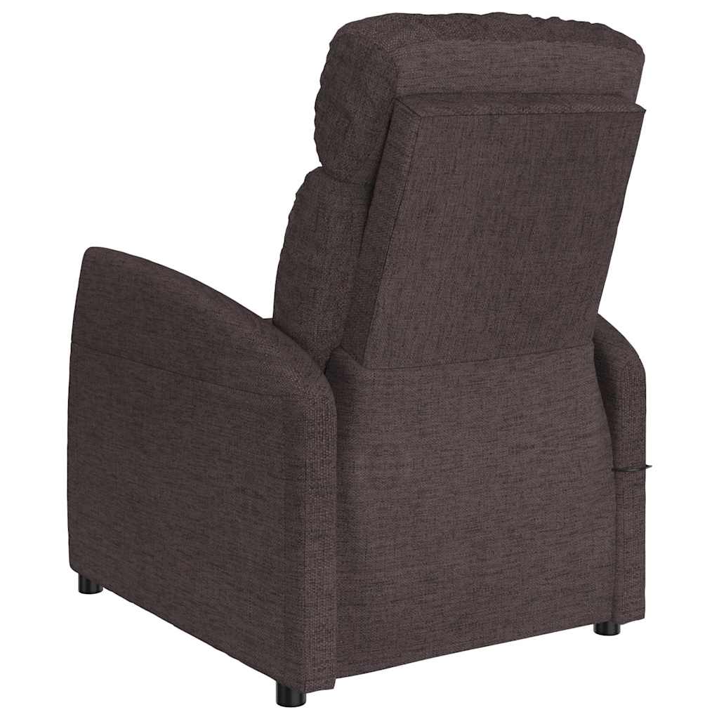 vidaXL Massage Recliner Electric Adjustable Fabric Dark Brown