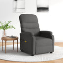 vidaXL Massagestoel elektrisch stof lichtgrijs