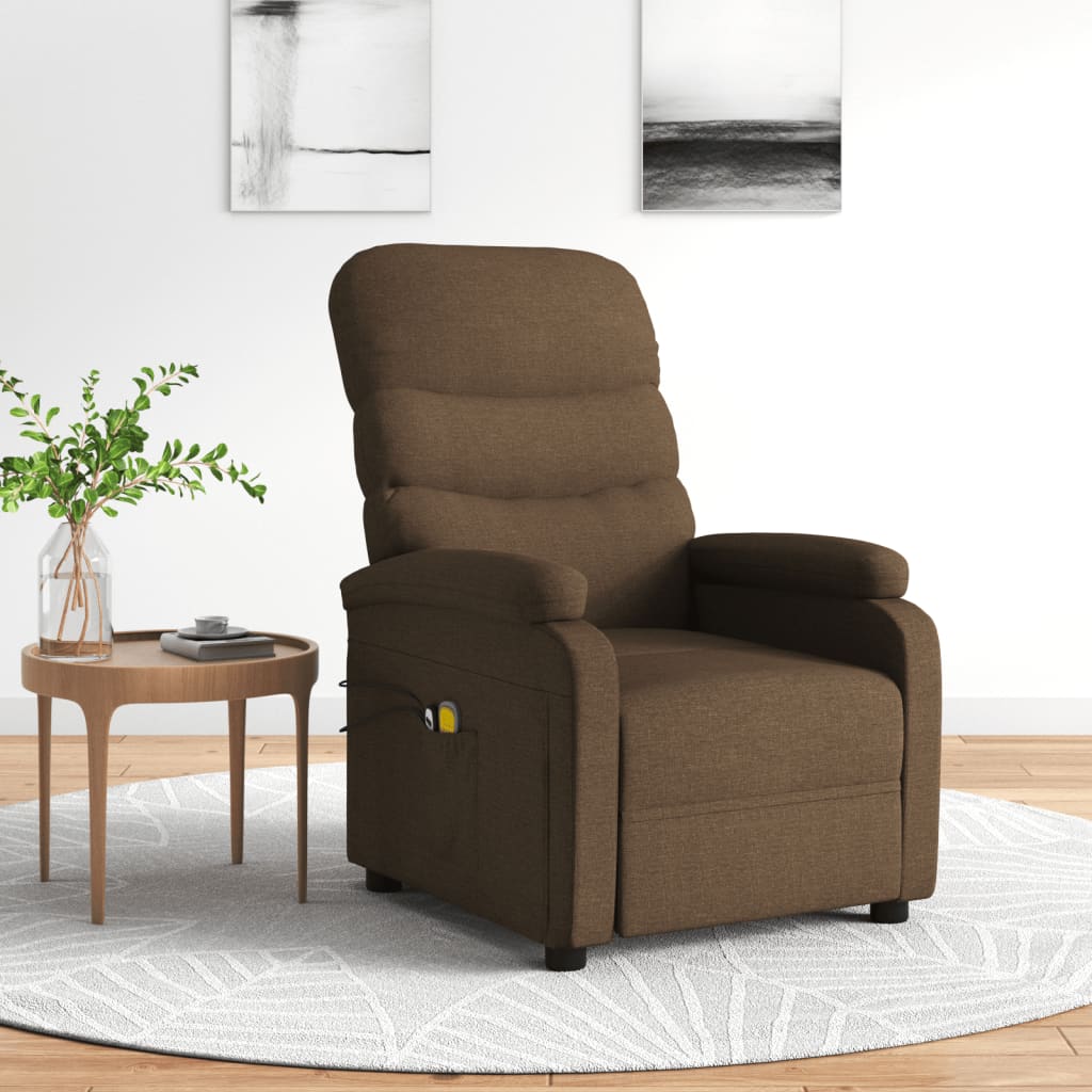 vidaXL Electric Massage Chair Fabric Light Grey