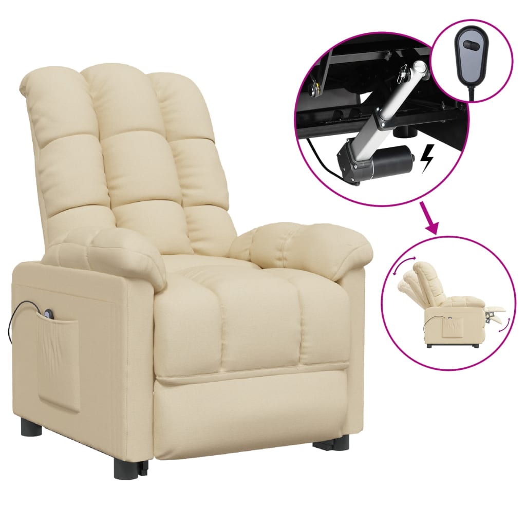 vidaXL Fauteuil verstelbaar elektrisch stof bruin