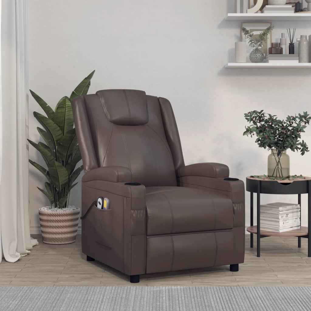 vidaXL Electric massage chair artificial leather black