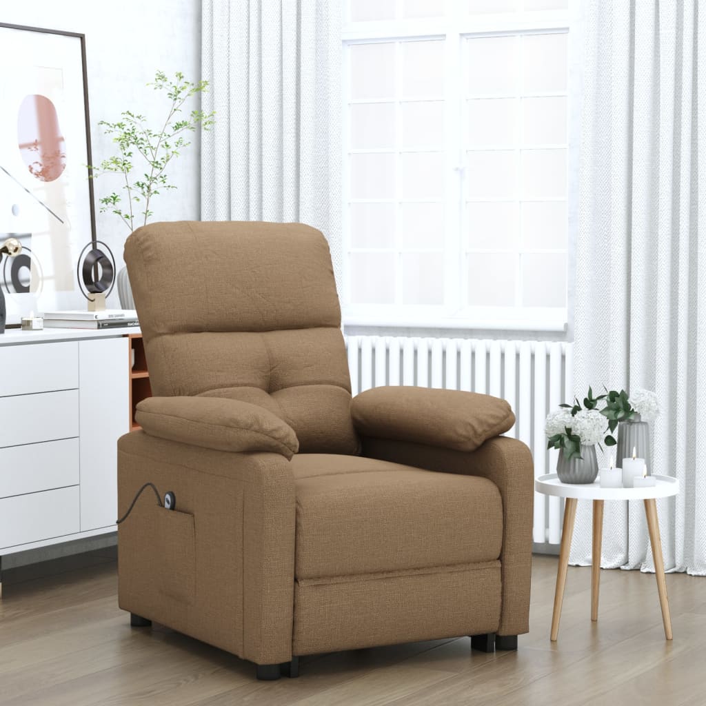 vidaXL Fauteuil elektrisch verstelbaar stof lichtgrijs