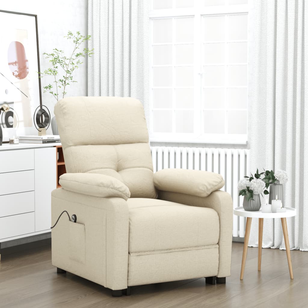 vidaXL Fauteuil elektrisch verstelbaar stof lichtgrijs