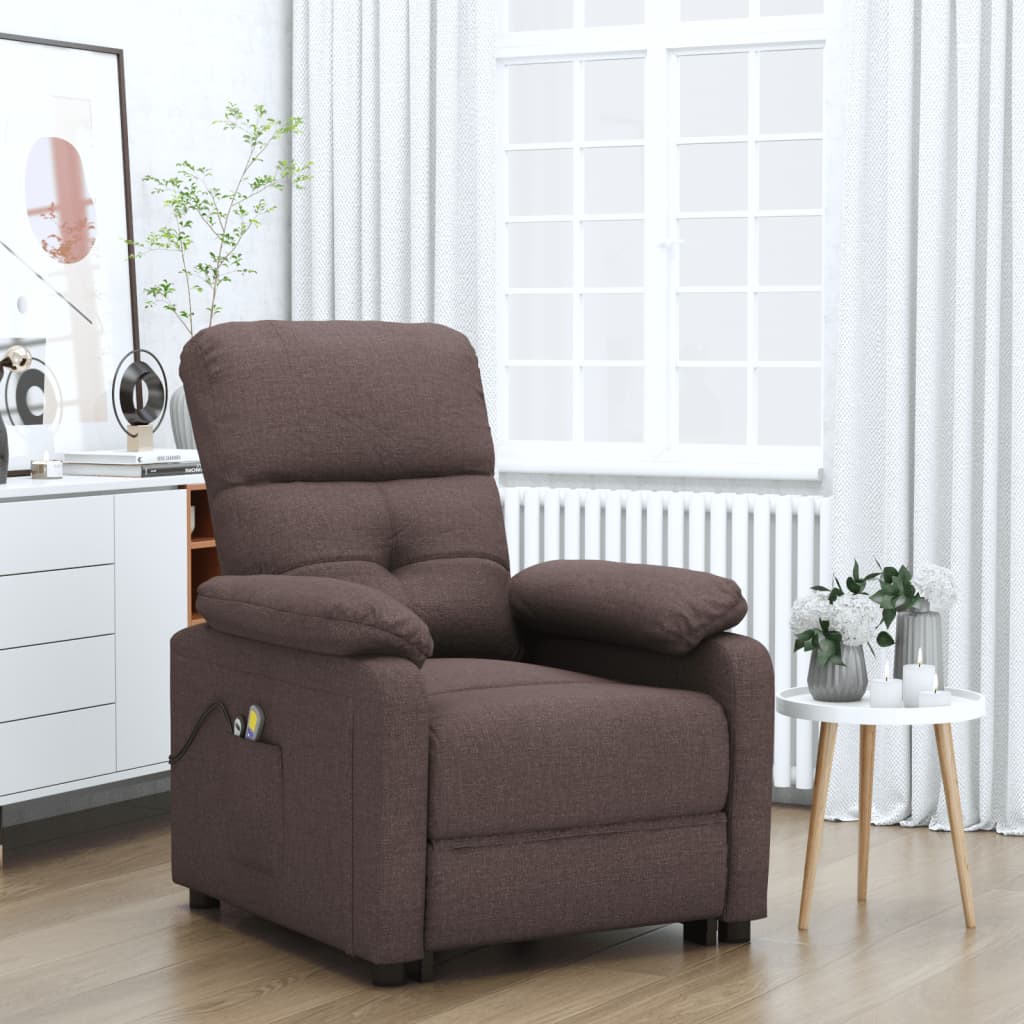 vidaXL Electric Massage Chair Fabric Light Grey