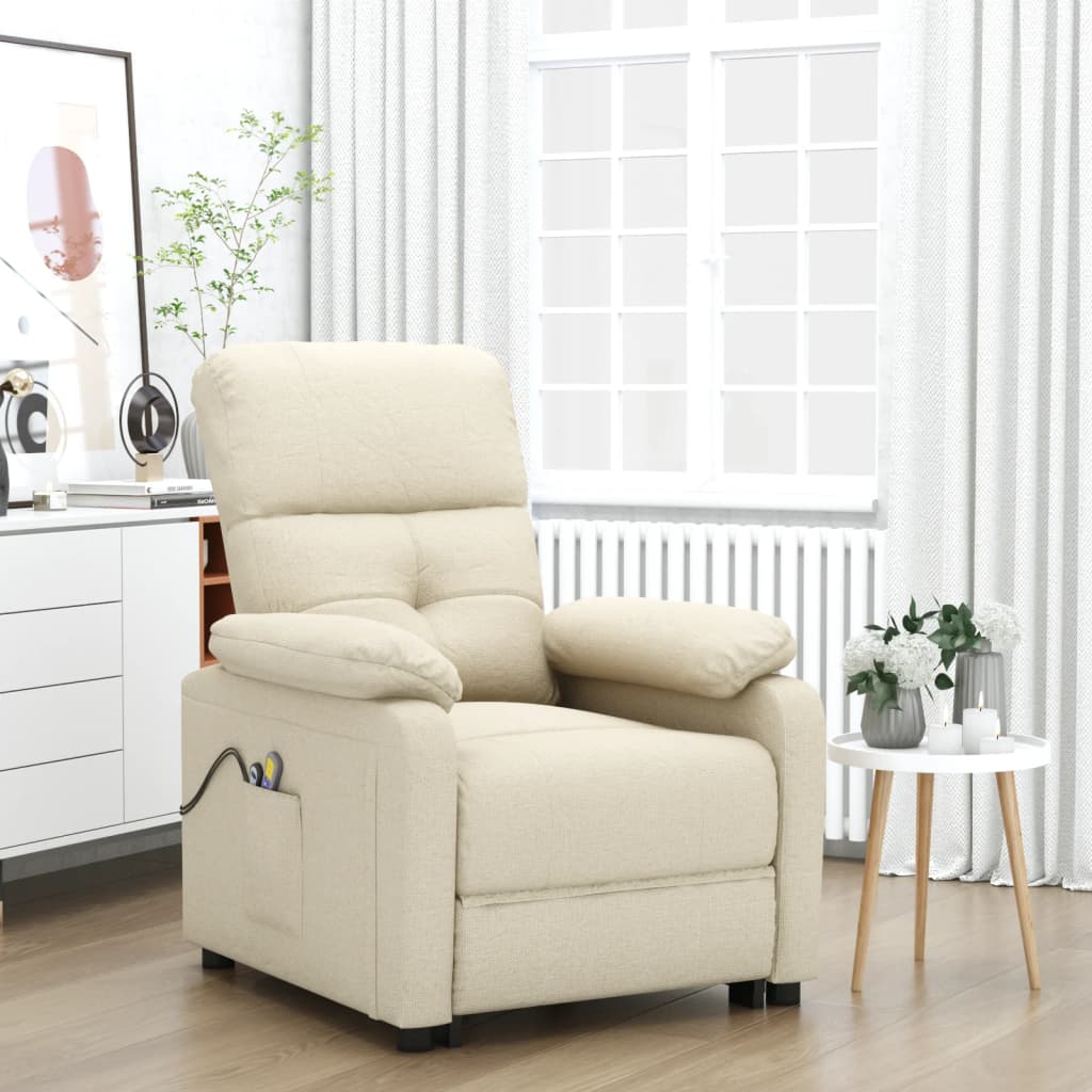 vidaXL Electric Massage Chair Fabric Light Grey