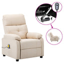 vidaXL elektrische massagestoel crème stof