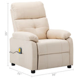 vidaXL elektrische massagestoel crème stof