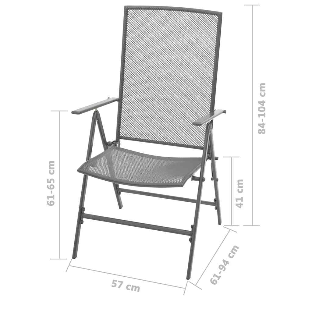 vidaXL 3-Piece Garden Dining Set Steel Anthracite