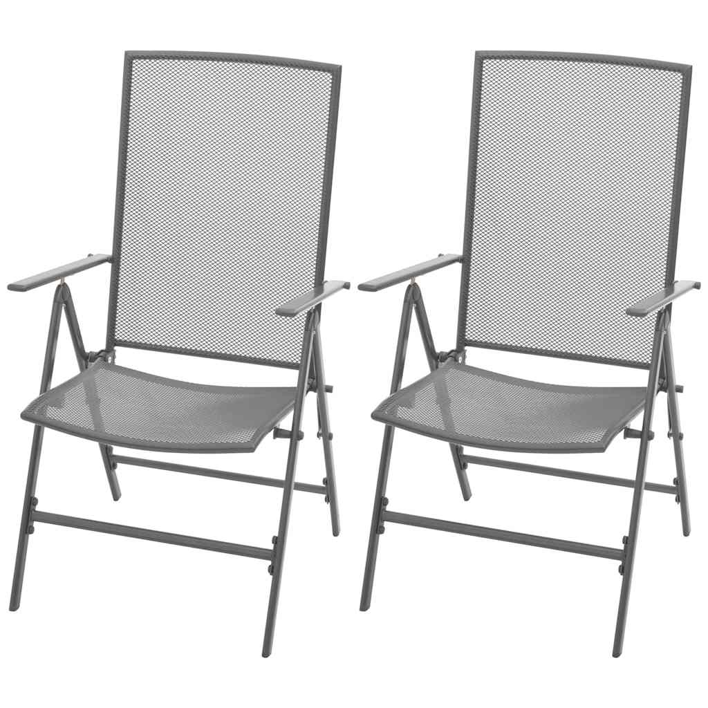 vidaXL 3-Piece Garden Dining Set Steel Anthracite