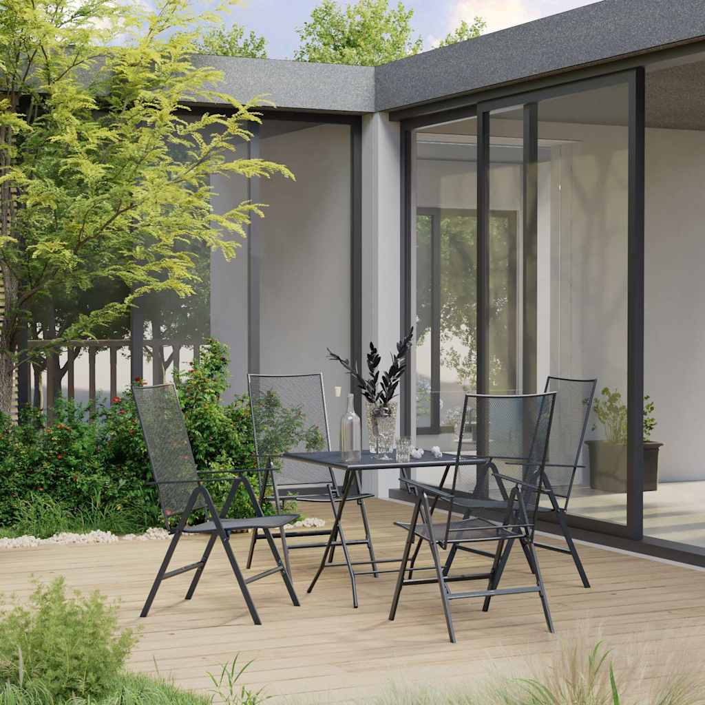 vidaXL 3-Piece Garden Dining Set Steel Anthracite