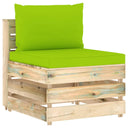 vidaXL Middenbank sectioneel met kussens grijs geïmpregneerd hout