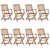 vidaXL Garden Chairs 6 pcs Foldable Solid Acacia Wood