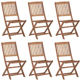 vidaXL Garden Chairs 6 pcs Foldable Solid Acacia Wood