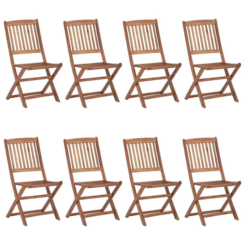 vidaXL Garden Chairs 6 pcs Foldable Solid Acacia Wood