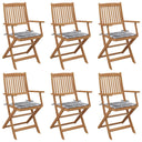 vidaXL Tuinstoelen 6 st inklapbaar met kussens massief acaciahout