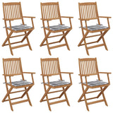 vidaXL Plancher de jardin 6 pièces avec tapis en acacia massif