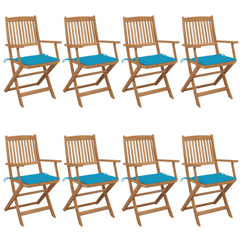 vidaXL Plancher de jardin 6 pièces avec tapis en acacia massif