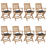 vidaXL Tuinstoelen 6 st inklapbaar met kussens massief acaciahout