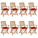 vidaXL Garden Chairs 6 pcs Foldable with Cushions Solid Acacia Wood