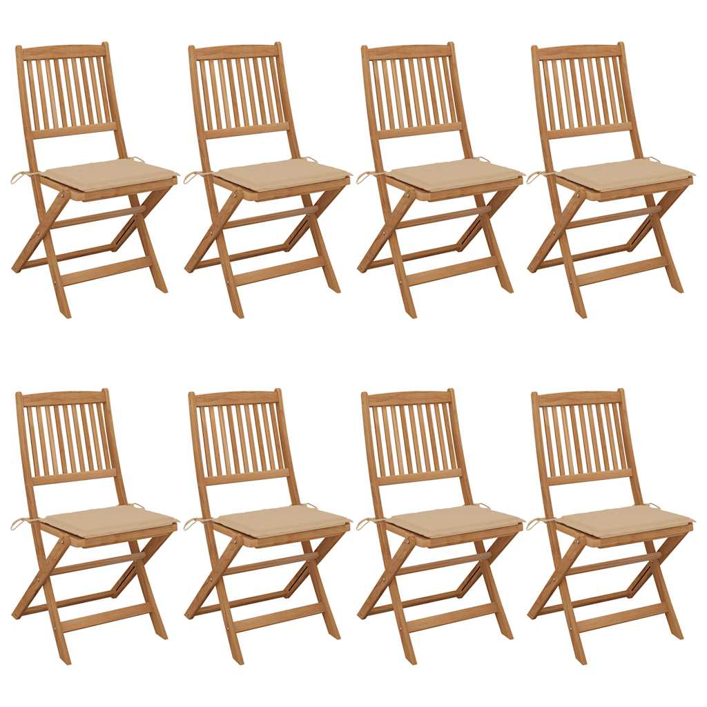 vidaXL Plancher de jardin 6 pièces avec tapis en acacia massif