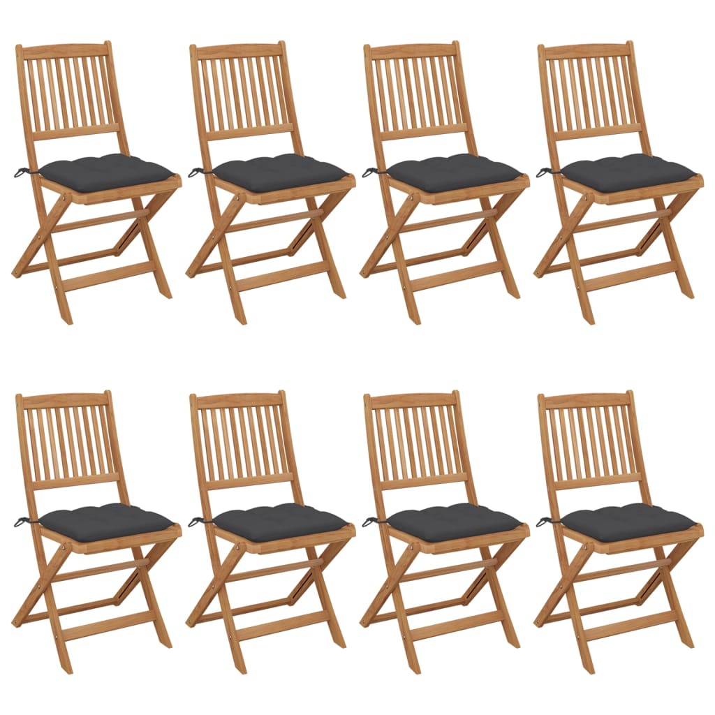 vidaXL Tuinstoelen 6 st inklapbaar met kussens massief acaciahout