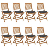 vidaXL Tuinstoelen 6 st inklapbaar met kussens massief acaciahout
