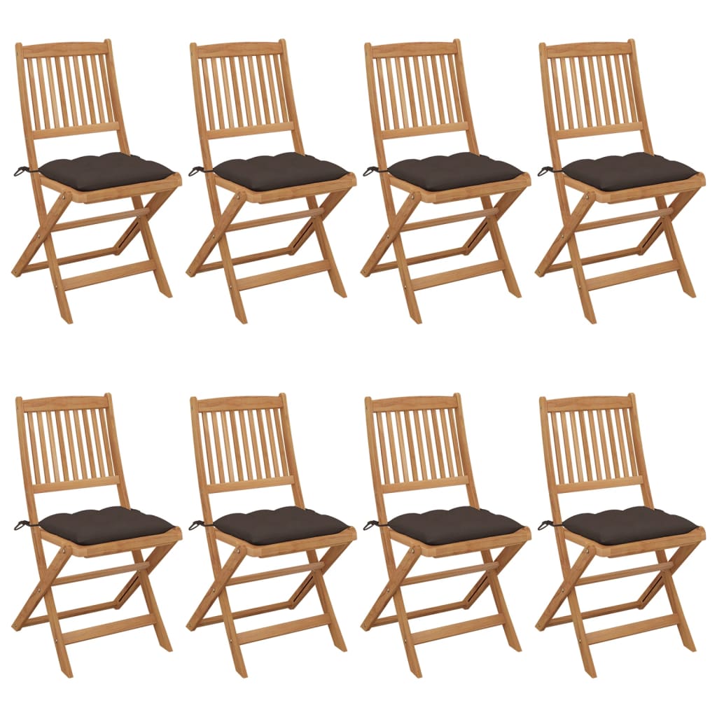 vidaXL Tuinstoelen 6 st inklapbaar met kussens massief acaciahout
