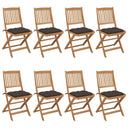 vidaXL Garden Chairs 6 pcs Foldable with Cushions Solid Acacia Wood