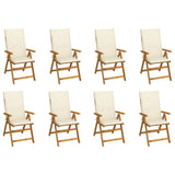 vidaXL Garden Chairs 2 pcs adjustable with cushions solid acacia wood