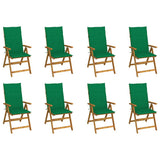 vidaXL Garden Chairs 2 pcs adjustable with cushions solid acacia wood