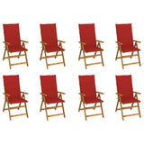 vidaXL Garden Chairs 2 pcs adjustable with cushions solid acacia wood