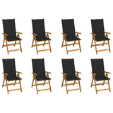 vidaXL Garden Chairs 2 pcs adjustable with cushions solid acacia wood
