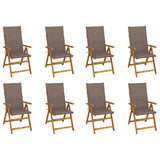 vidaXL Garden Chairs 2 pcs adjustable with cushions solid acacia wood