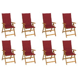 vidaXL Garden Chairs 2 pcs adjustable with cushions solid acacia wood