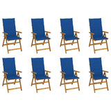 vidaXL Garden Chairs 2 pcs adjustable with cushions solid acacia wood