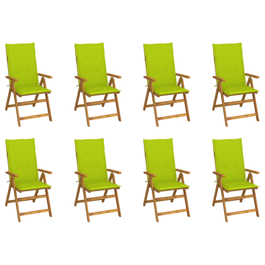 vidaXL Garden Chairs 2 pcs adjustable with cushions solid acacia wood