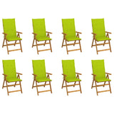 vidaXL Garden Chairs 2 pcs adjustable with cushions solid acacia wood