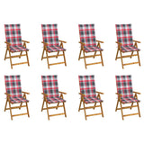 vidaXL Garden Chairs 2 pcs adjustable with cushions solid acacia wood