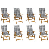 vidaXL Garden Chairs 2 pcs adjustable with cushions solid acacia wood