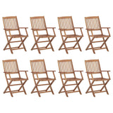 vidaXL Garden Chairs 6 pcs Foldable Solid Acacia Wood