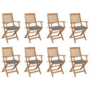 vidaXL Garden Chairs 2 pcs foldable with cushions solid acacia wood