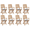 vidaXL Garden Chairs 2 pcs foldable with cushions solid acacia wood