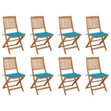 vidaXL Garden Chairs 2 pcs foldable with cushions solid acacia wood