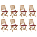 vidaXL Garden Chairs 2 pcs foldable with cushions solid acacia wood